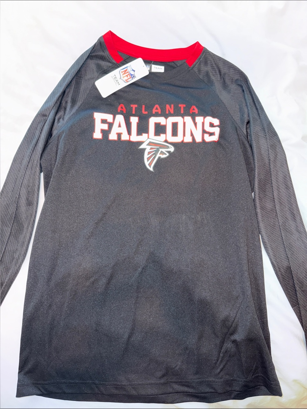 NFL Atlanta Falcons Black and Red Long Sleeve Team Shirt